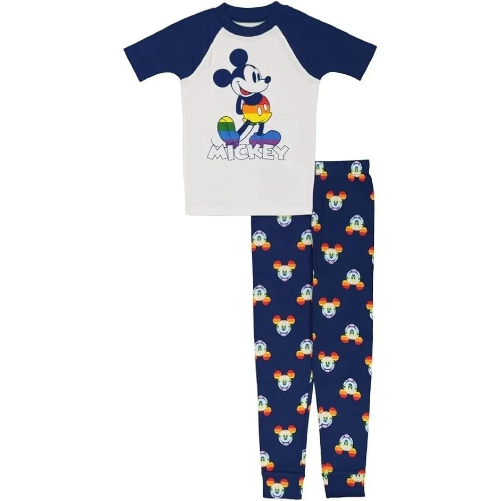 Toddler/Kids 2 Piece Shorts Pajama Set 3T Mickey Mouse Rainbow Collection LGBTQ+